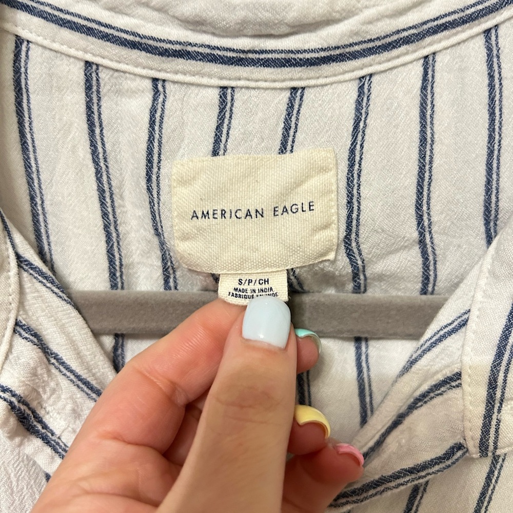 American Eagle Striped Button Up Shirt | Small - Picture 3 of 5